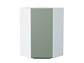 Шкаф верхний угловой Фьюжн (920х600х600) Белый/silky mint