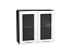 Шкаф верхний с 2-мя остекленными дверцами Валерия-М (716х800х318) Graphite/Белый металлик