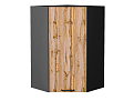 Шкаф верхний угловой Флэт (920х600х600) graphite/wotan oak 2s