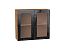 Шкаф верхний с 2-мя остекленными дверцами Валерия-М (716х800х318) Дуб Вотан/Черный металлик дождь