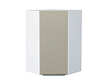 Шкаф верхний угловой Фьюжн (920х600х600) Белый/silky grey