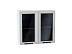 Шкаф верхний с 2-мя остекленными дверцами Глетчер (716х800х318) Белый/Гейнсборо Силк