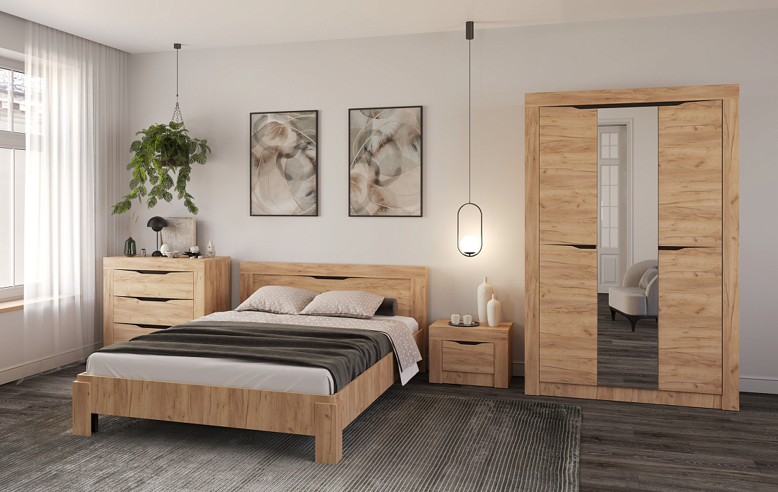 Спальный гарнитур Флорида дуб золотой/венге/ДВПО белый