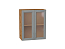 Шкаф верхний с 2-мя остекленными дверцами Сканди (716х600х320) Дуб Вотан/Grey Softwood