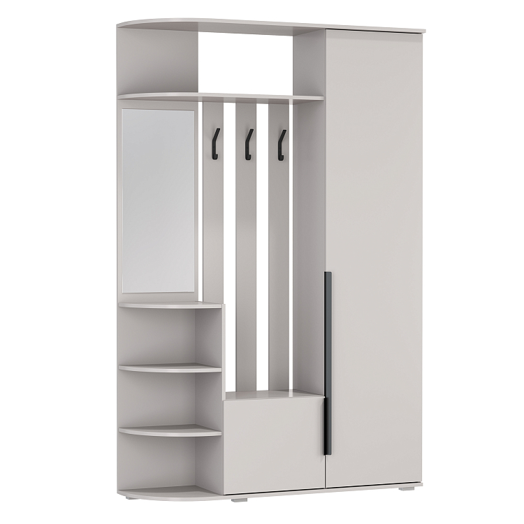 Шкаф комбинированный Кармен-7 New (с зеркалом) кашемир/ДВПО белый