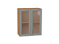 Шкаф верхний с 2-мя остекленными дверцами Сканди (716х600х320) Дуб Вотан/grey softwood