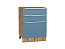 Шкаф нижний с 3-мя ящиками Фьюжн (816х600х480) Дуб Вотан/Silky Blue