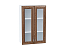 Шкаф верхний с 2-мя остекленными дверцами Шале (920х600х320) Белый/Brown Dreamline