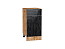 Шкаф нижний с 1-ой дверцей и ящиком Валерия-М (816х400х478) Дуб Вотан/Черный металлик дождь