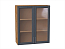 Шкаф верхний с 2-мя остекленными дверцами Сканди (920х800х320) Дуб Вотан/Graphite Softwood