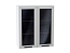 Шкаф верхний с 2-мя остекленными дверцами Глетчер (920х800х318) Белый/Гейнсборо Силк