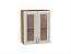 Шкаф верхний с 2-мя остекленными дверцами Шале (716х600х320) Дуб Вотан/White Dreamline