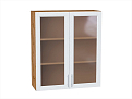 Шкаф верхний с 2-мя остекленными дверцами Сканди (920х800х320) Дуб Вотан/white softwood