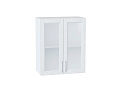 Шкаф верхний с 2-мя остекленными дверцами Сканди (716х600х320) Белый/white softwood