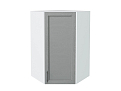 Шкаф верхний угловой Сканди (920х600х600) Белый/grey softwood