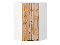 Шкаф верхний угловой Флэт (920х600х600) Белый/wotan oak 2s