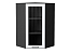 Шкаф верхний угловой остекленный Барселона (920х600х606) Graphite/Белый