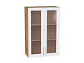 Шкаф верхний с 2-мя остекленными дверцами Сканди (920х600х320) Дуб Вотан/white softwood