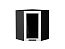 Шкаф верхний угловой остекленный Глетчер (716х600х600) Graphite/Айленд Силк