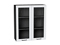 Шкаф верхний с 2-мя остекленными дверцами Барселона (920х800х324) graphite/Белый