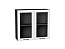 Шкаф верхний с 2-мя остекленными дверцами Барселона (716х800х324) Graphite/Белый