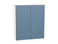 Шкаф верхний с 2-мя дверцами Фьюжн (920х800х320) Белый/silky blue