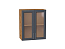 Шкаф верхний с 2-мя остекленными дверцами Сканди (716х600х320) Дуб Вотан/Graphite Softwood