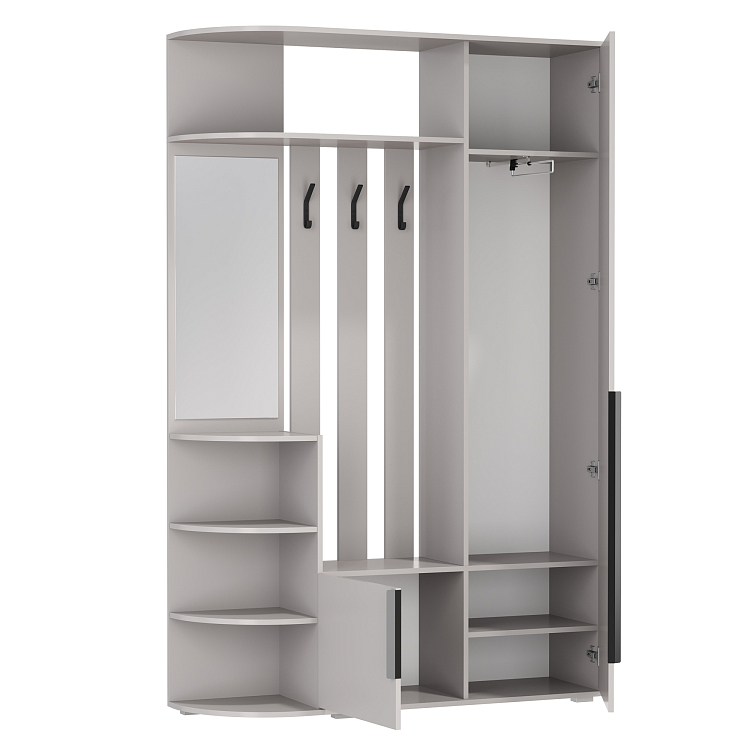 Шкаф комбинированный Кармен-7 New (с зеркалом) кашемир/ДВПО белый