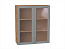 Шкаф верхний с 2-мя остекленными дверцами Сканди (920х800х320) Дуб Вотан/Grey Softwood