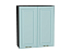 Шкаф верхний с 2-мя дверцами Ницца (920х800х318) Graphite/Голубой