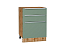 Шкаф нижний с 3-мя ящиками Фьюжн (816х600х480) Дуб Вотан/Silky Mint