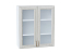 Шкаф верхний с 2-мя остекленными дверцами Шале (920х800х302) Белый/White Dreamline