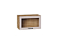 Шкаф верхний горизонтальный остекленный Барселона (358х600х324) Дуб Вотан/Кашемир