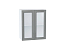 Шкаф верхний с 2-мя остекленными дверцами Сканди (716х600х320) Белый/Grey Softwood