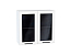 Шкаф верхний с 2-мя остекленными дверцами Глетчер (716х800х318) Белый/Айленд Силк