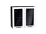 Шкаф верхний с 2-мя остекленными дверцами Глетчер (716х800х318) Graphite/Айленд Силк