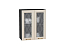 Шкаф верхний с 2-мя остекленными дверцами Ницца (716х600х318) Graphite/Агат