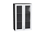 Шкаф верхний с 2-мя остекленными дверцами Сканди (920х600х320) Graphite/White Softwood