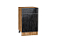 Шкаф нижний с 1-ой дверцей и ящиком Валерия-М (816х500х478) Дуб Вотан/Черный металлик дождь