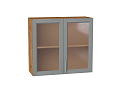 Шкаф верхний с 2-мя остекленными дверцами Сканди (716х800х320) Дуб Вотан/grey softwood