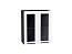 Шкаф верхний с 2-мя остекленными дверцами Глетчер (716х600х318) Graphite/Айленд Силк