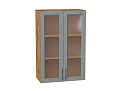 Шкаф верхний с 2-мя остекленными дверцами Сканди (920х600х320) Дуб Вотан/grey softwood