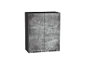 Шкаф верхний с 2-мя дверцами Флэт (716х600х318) graphite/temple stone 2s