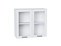 Шкаф верхний с 2-мя остекленными дверцами Барселона (716х800х324) Белый/Белый