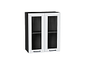 Шкаф верхний с 2-мя остекленными дверцами Барселона (716х600х324) graphite/Белый