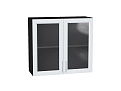 Шкаф верхний с 2-мя остекленными дверцами Сканди (716х800х320) graphite/white softwood