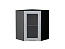 Шкаф верхний угловой остекленный Валерия-М (716х600х600) Graphite/Серый металлик дождь светлый