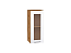 Шкаф верхний с 1-ой остекленной дверцей Валерия-М (716х300х318) Дуб Вотан/Белый глянец