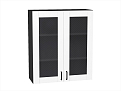 Шкаф верхний с 2-мя остекленными дверцами Лофт (920х800х320) graphite/super white
