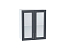 Шкаф верхний с 2-мя остекленными дверцами Сканди (716х600х320) Белый/Graphite Softwood
